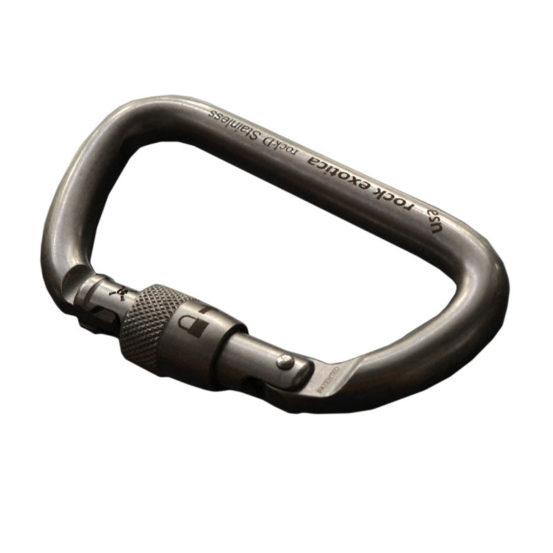 Rock Exotica rockD Stainless Screw-Lock Carabiner – The rockD Screw-lock offers impressive strength in a compact stainless steel frame. We construct the rockD stainless with all stainless steel components. – Now available at MTN Shop US. - imagen 3