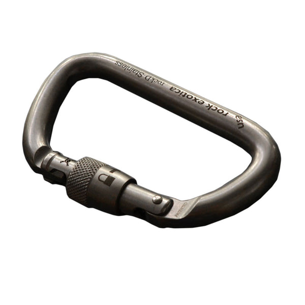 Rock Exotica rockD Stainless Screw-Lock Carabiner – The rockD Screw-lock offers impressive strength in a compact stainless steel frame. We construct the rockD stainless with all stainless steel components. – Now available at MTN Shop US.