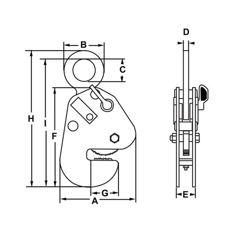 Abrazaderas de giro de vigas Camlok™ CG: las abrazaderas de placa Camlok THS de CM se pueden usar con eslingas de una o dos patas con un ángulo máximo de 60°. Estas abrazaderas están diseñadas para usarse en placas de acero estructural con una dureza superficial de hasta 300 Brinell (32HRc), siempre que la placa pueda soportar las fuerzas impuestas. Confíe en la marca Camlok para manipular sus materiales de forma segura y confiable en todo momento. – Ahora disponible en MTN Shop US. - imagen 2