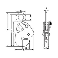 Abrazaderas de giro de vigas Camlok™ CG: las abrazaderas de placa Camlok THS de CM se pueden usar con eslingas de una o dos patas con un ángulo máximo de 60°. Estas abrazaderas están diseñadas para usarse en placas de acero estructural con una dureza superficial de hasta 300 Brinell (32HRc), siempre que la placa pueda soportar las fuerzas impuestas. Confíe en la marca Camlok para manipular sus materiales de forma segura y confiable en todo momento. – Ahora disponible en MTN Shop US. - imagen 2