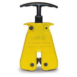 Abrazadera de agarre manual Camlok™ HGC: la abrazadera de agarre manual Camlok HGC está diseñada para levantar, transportar o tirar manualmente objetos que encajen en sus mandíbulas. Este producto se utiliza principalmente en entornos de talleres y proporciona una operación sencilla: abra y fije la abrazadera al material en láminas presionando la manija de elevación. – Ahora disponible en MTN Shop US.