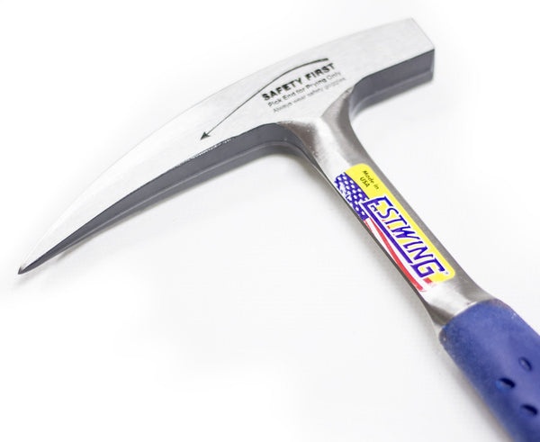 Estwing 22 oz. Solid Steel Rock Pick Hammer– The Estwing Rock Pick Hammer is made of solid steel and forged in one piece. Shock reducing grip reduces impact shock up to 70%. Single pick hammer design. Made in the USA – Now available at MTN Shop US.