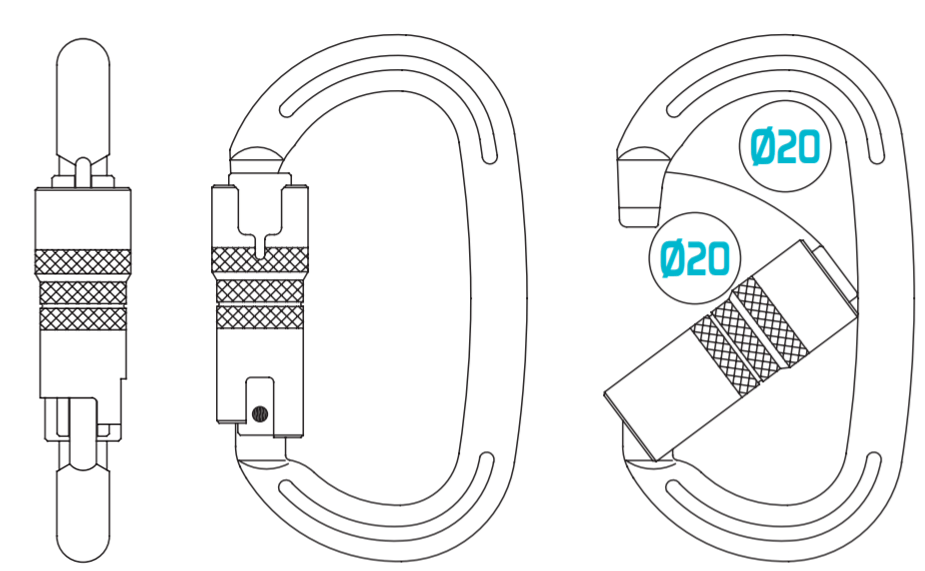 Kong Carabiner: Ovalone Carbon Steel Twistlock