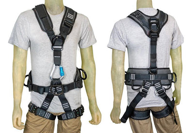 Arnés para trabajos verticales en cuerda ProPlus: el arnés Rope Access™ es un arnés de cuerpo completo diseñado para actividades de trabajos verticales en cuerda y condiciones de detención de caídas. Fabricado en Estados Unidos. Cumple con las regulaciones OSHA y los estándares ANSI: ahora disponible en MTN Shop US.