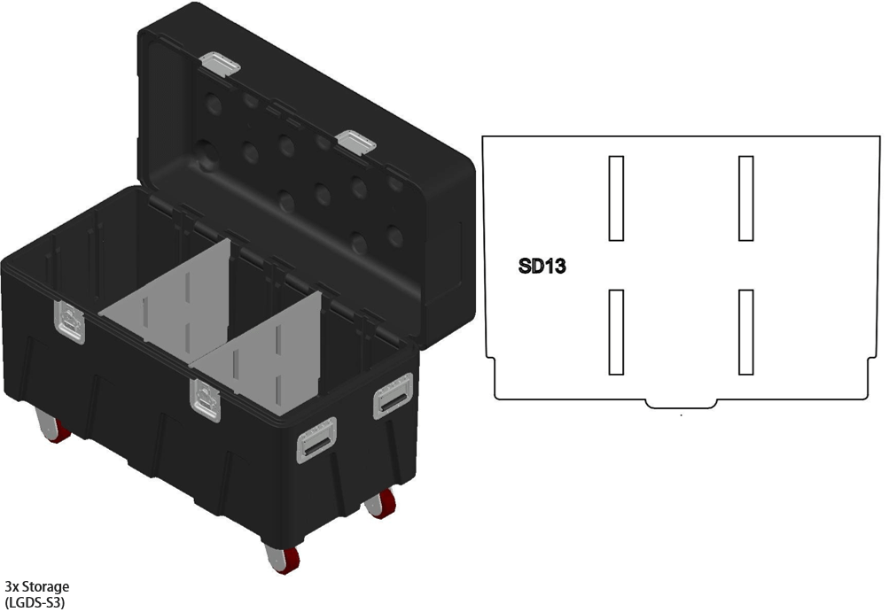 Paquete de insertos grandes BOX de Mountain Productions: MTN BOX: el paquete de insertos LG de la serie Spektrum crea 3 compartimentos de almacenamiento grandes para almacenamiento de herramientas, hardware de aparejo, protección contra caídas, equipo de construcción y más. – Ahora disponible en MTN Shop US. - imagen 3
