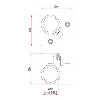 Doughty Key Clamp: 3-Way Elbow. Supplied by MTN Shop