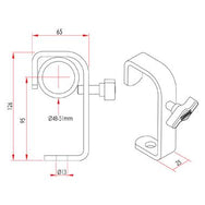 Dimensiones de la abrazadera de gancho Doughty - Tienda MTN  - imagen 3