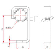 Dimensiones de la abrazadera de gancho Doughty (trabajo medio) - Tienda MTN  - imagen 2