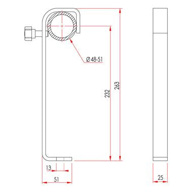 Dimensiones de la abrazadera de gancho (extra larga) - imagen 3