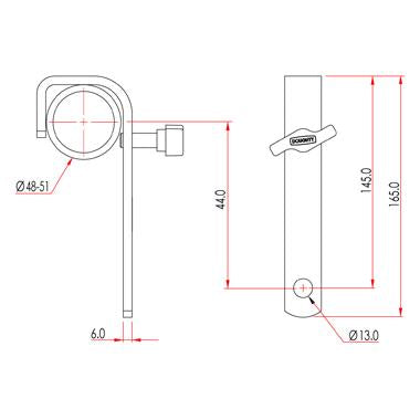 Abrazadera de gancho recto Doughty (acero) - Se adapta a tubos de 1,9-2'' - MTN Shop  - imagen 2