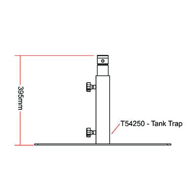 Especificaciones del adaptador de trampa de tanque con brazo abatible modular Doughty - Tienda MTN