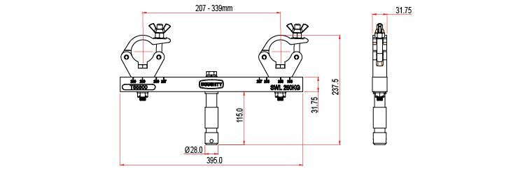 Adaptador de armazón fijo sólido Doughty con espiga de 28 mm de diámetro - MTN Shop EU - imagen 3