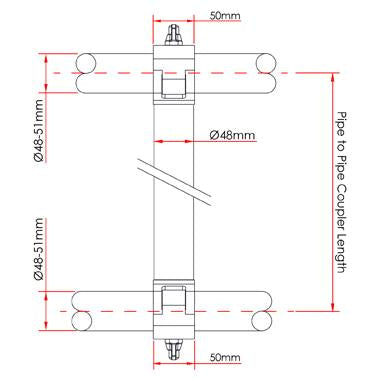 Especificaciones del acoplador de tubería a tubería Doughty - Tienda MTN - imagen 2