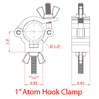 Doughty 1'' Atom Hook Clamp Specifications  - MTN Shop