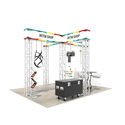Paquete de stand de armadura para feria comercial MTN: stand de isla (estructura de 5 torres)